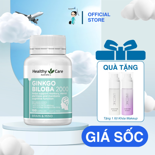 Viên Uống Bổ Não Ginkgo Biloba 2000 100 Viên Healthycare