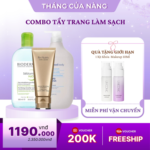 Combo Tẩy Trang Làm Sạch Da Cao Cấp