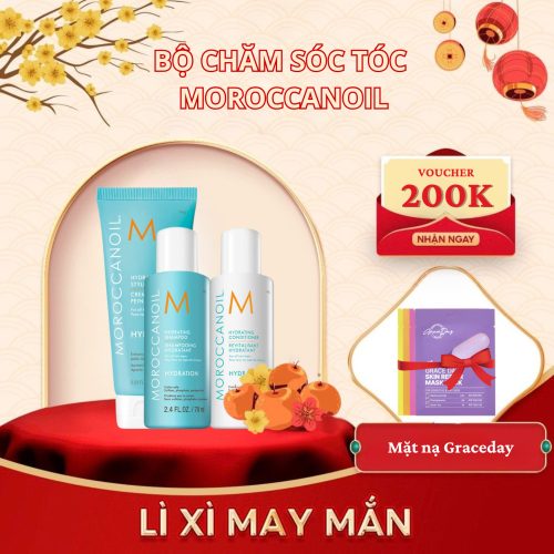 Bộ Moroccanoil 3 Món : Gội 70ml + Xả 70ml + Mặt Nạ Tóc Tuýp 75ml