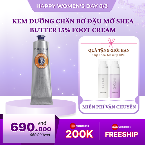 Kem Dưỡng Chân Bơ Đậu Mỡ Shea Butter 15% Foot Cream