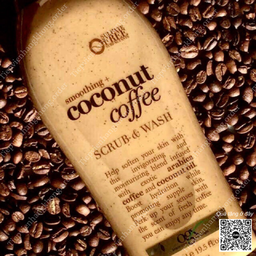 Sữa Tắm Tẩy Tế Bào Chết OGX Coconut Coffee + Rose Water & Pink Sea Salt