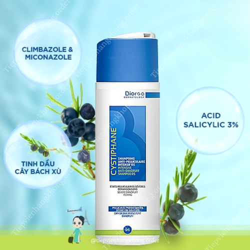 Dầu Gội Ngăn Rụng Tóc Biorga Cystiphane Shampoing Anti-Chute 200Ml