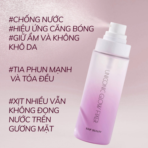 Combo Cushion Self Beauty Chiffon (Mới) + Xịt Khoá Nền Makeup Self Beauty Glow Fixer (50ml - Vỏ trong tím)