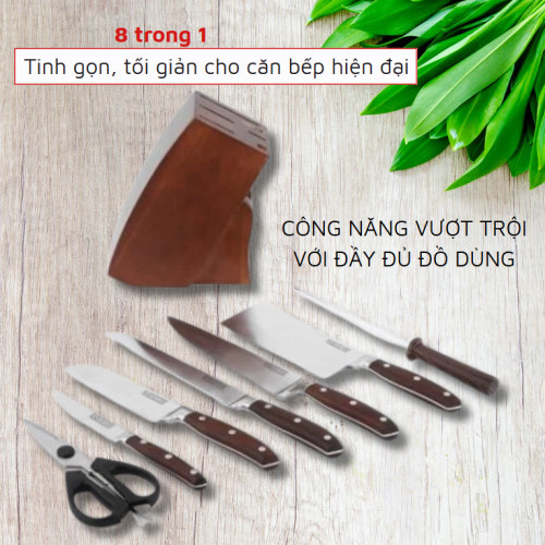 Bộ Dụng Cụ Dao Kéo & Giá Đỡ (Bằng Gỗ)