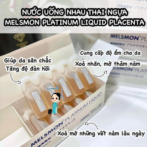 Nước Uống Nhau Thai Ngựa Melsmon Platinum Liquid Nhật Hộp 30 Ống