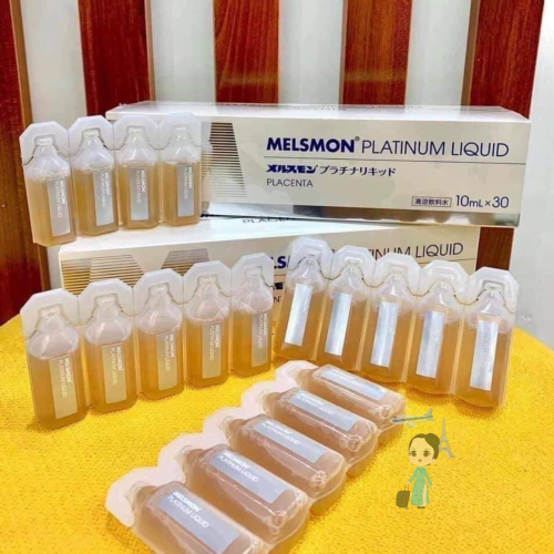 Nước Uống Nhau Thai Ngựa Melsmon Platinum Liquid Nhật Hộp 30 Ống