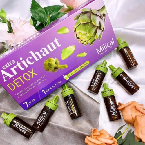Thải Độc Gan Chiết Xuất Atiso Extra Artichaut Detox Milical Pháp Hộp 7 ống x 10ML