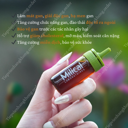 Thải Độc Gan Chiết Xuất Atiso Extra Artichaut Detox Milical Pháp Hộp 7 ống x 10ML
