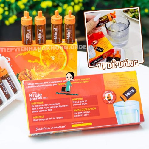 Tinh Chất Detox Giảm Mỡ Cam Dứa Milical Extra Brule Graisses Hộp 7 Ống x 10ML