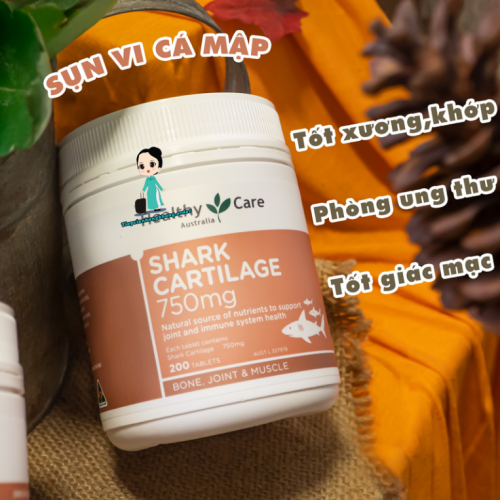 Sụn Cá Mập Healthy Care Shark Cartilage 750Mg 200 Viên
