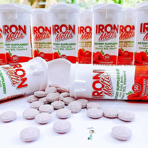 Viên Ngậm Bổ Sung Sắt Iron Melts Vị Dâu 50 Viên