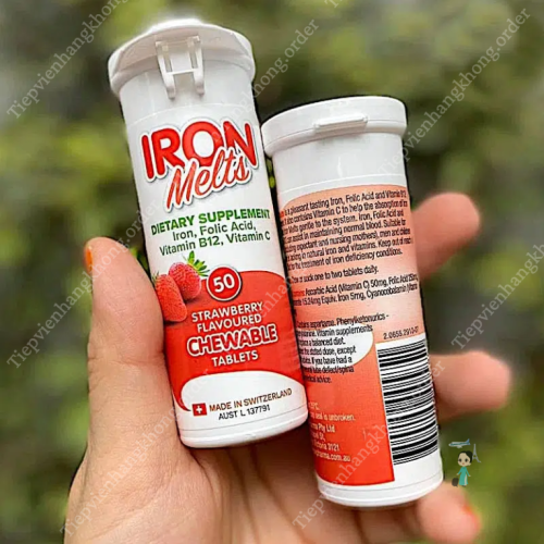 Viên Ngậm Bổ Sung Sắt Iron Melts Vị Dâu 50 Viên