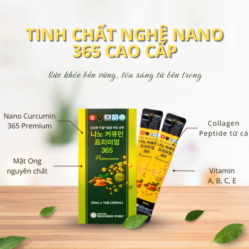 Tinh Chất Nghệ Nano Curcumin Premium 365 Hàn Quốc Hộp 30 Tép