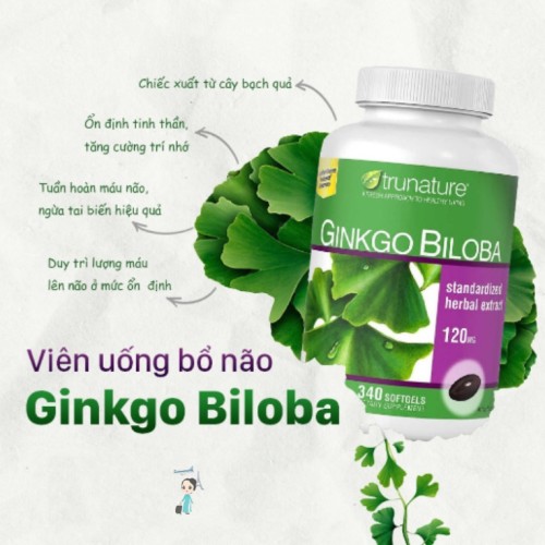 Viên Uống Bổ Não Mỹ Trunature Ginkgo Biloba 120mg 340 Viên