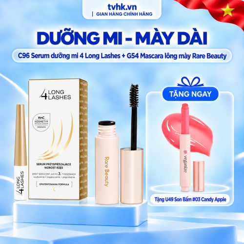 Combo Dưỡng Mi 4 Long Lashes + Mascara Lông Mày Rare Beauty – Mi Cong Dài, Mày Vào Nếp Tự Nhiên