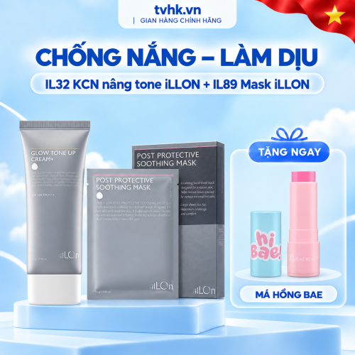 Combo THE iLLON Glow Tone Up Cream+ + Post Protective Soothing Mask – Chống Nắng, Nâng Tông Và Làm Dịu Da