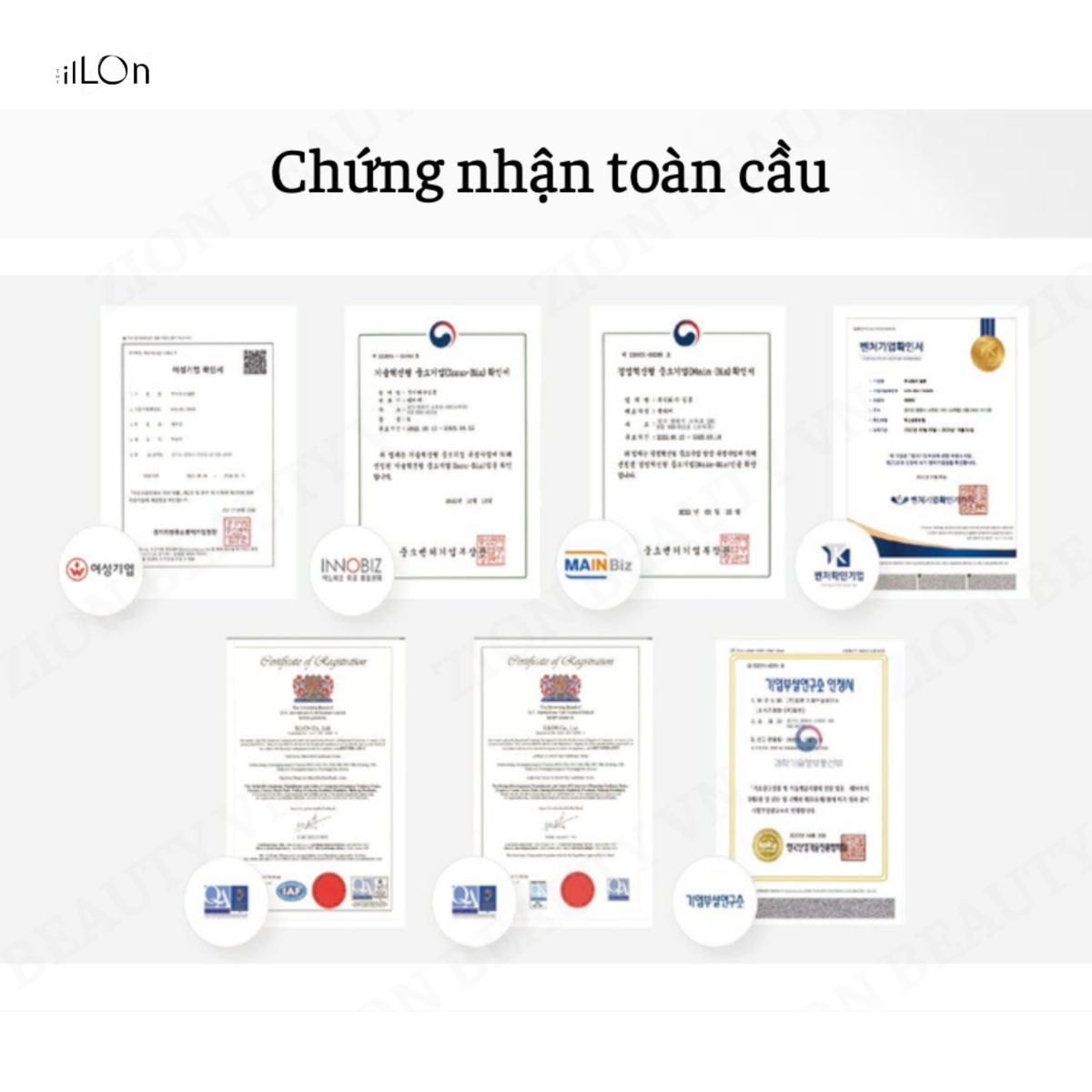 chứng nhận toàn cầu the illon